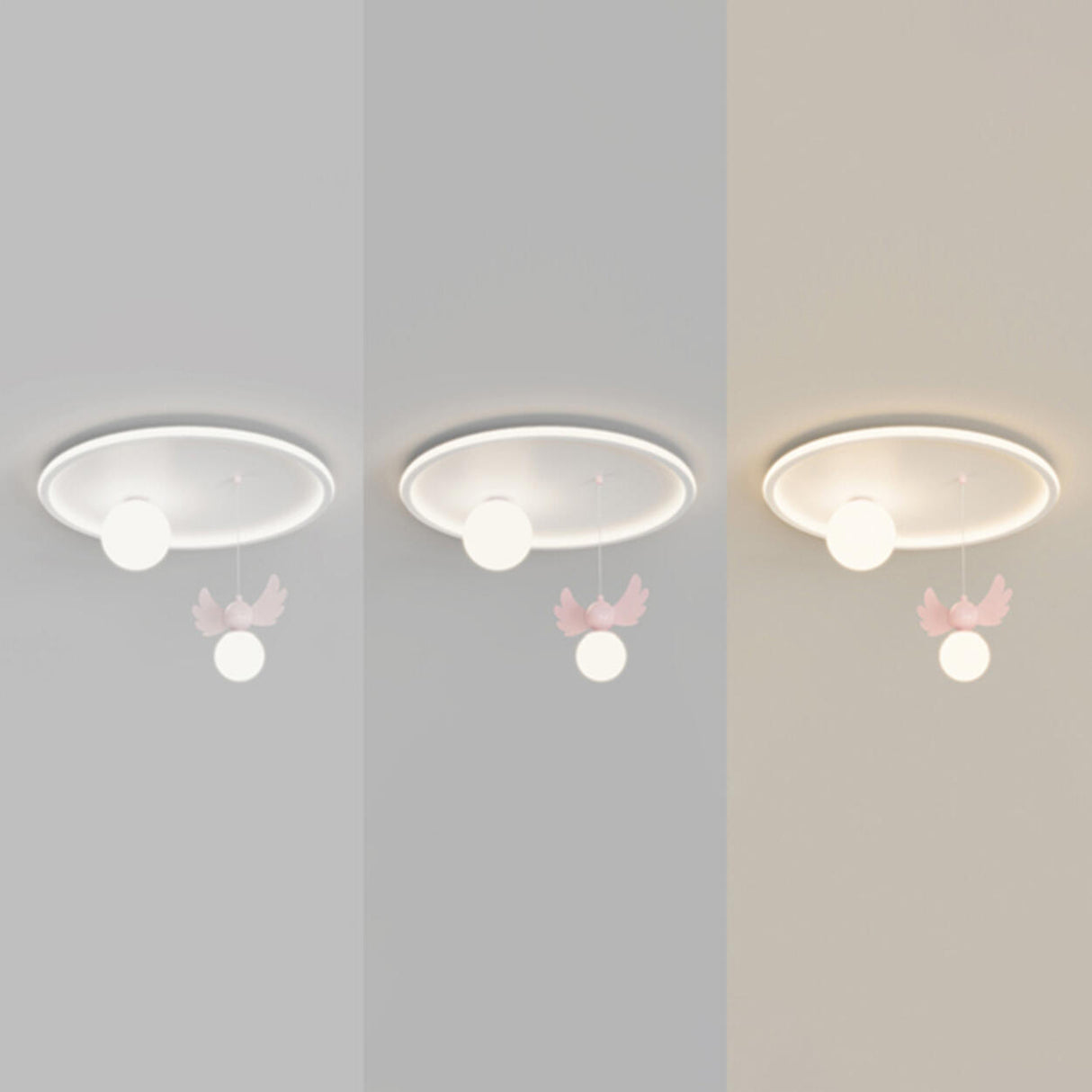 Bedroom Two Globe White Round Flush Mount Ceiling Light Image - 9