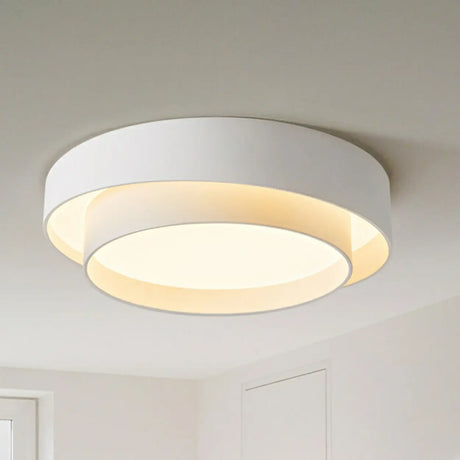 Bedroom Two-Layer Round LED Flush Mount Ceiling Light Image - 2