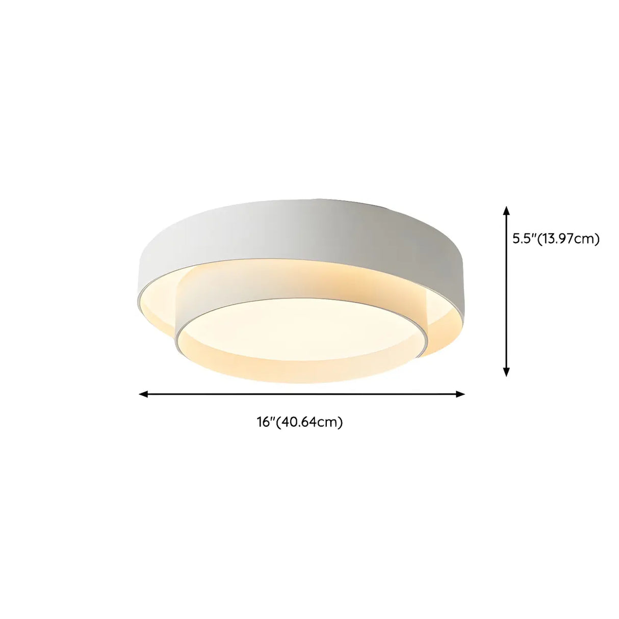 Bedroom Two-Layer Round LED Flush Mount Ceiling Light 