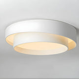 Bedroom Two-Layer Round LED Flush Mount Ceiling Light Image - 7