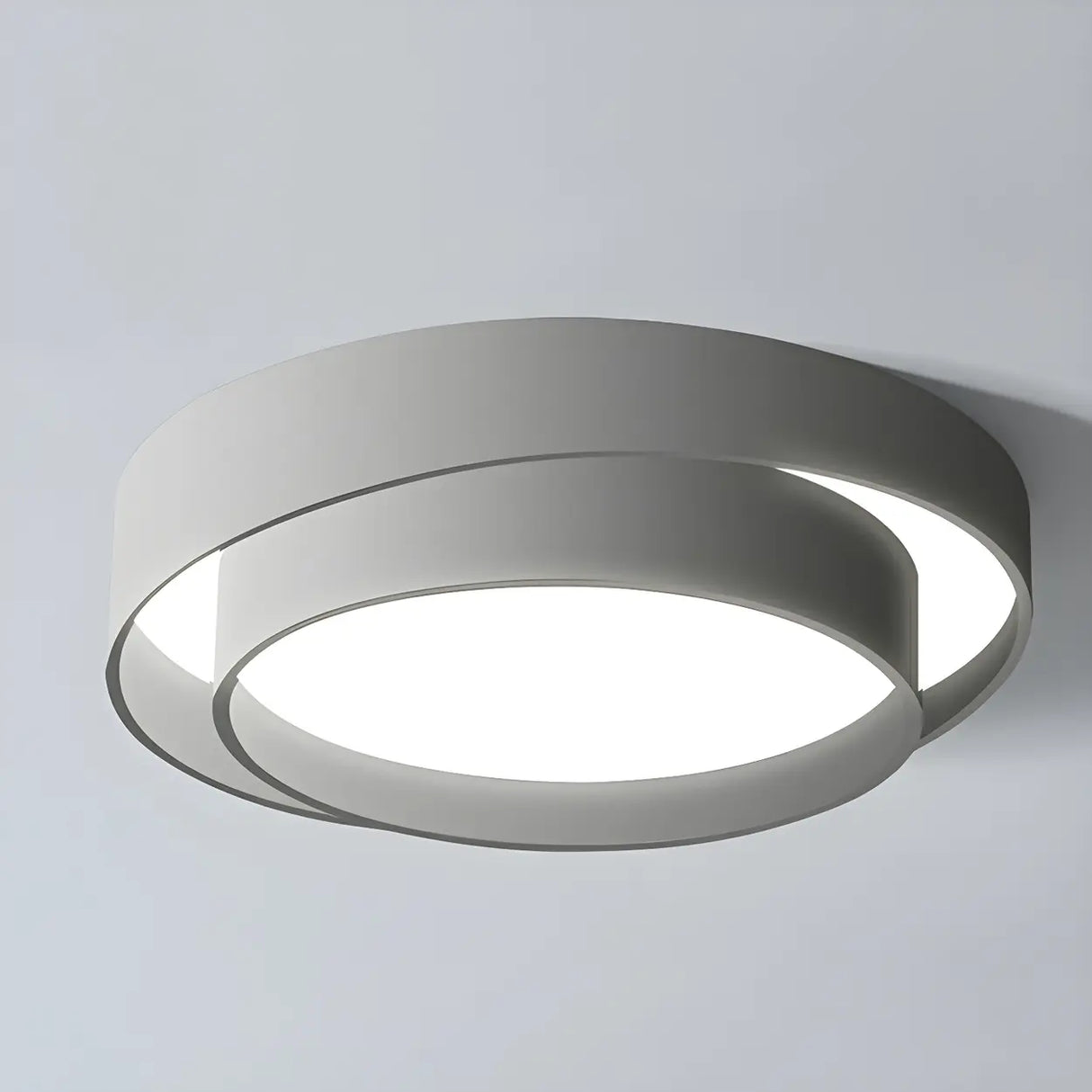 Bedroom Two-Layer Round LED Flush Mount Ceiling Light Image - 8