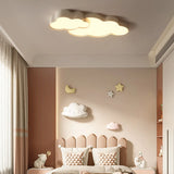 Bedroom Two White Cloud LED Flush Mount Ceiling Light Image - 1