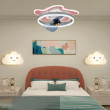 Bedroom Unique Star Ring LED Ceiling Fan with Light Image - 11