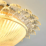 Bedroom Vintage Bowl-Shaped Gold Glass Flush Mount Lamp Image - 16