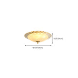 Bedroom Vintage Bowl-Shaped Gold Glass Flush Mount Lamp Image - 20