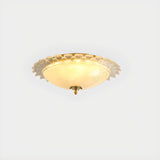 Bedroom Vintage Bowl-Shaped Gold Glass Flush Mount Lamp Image - 5