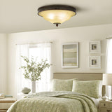 Bedroom Vintage Brown Bowl-Shaped Flush Mount Light Image - 4