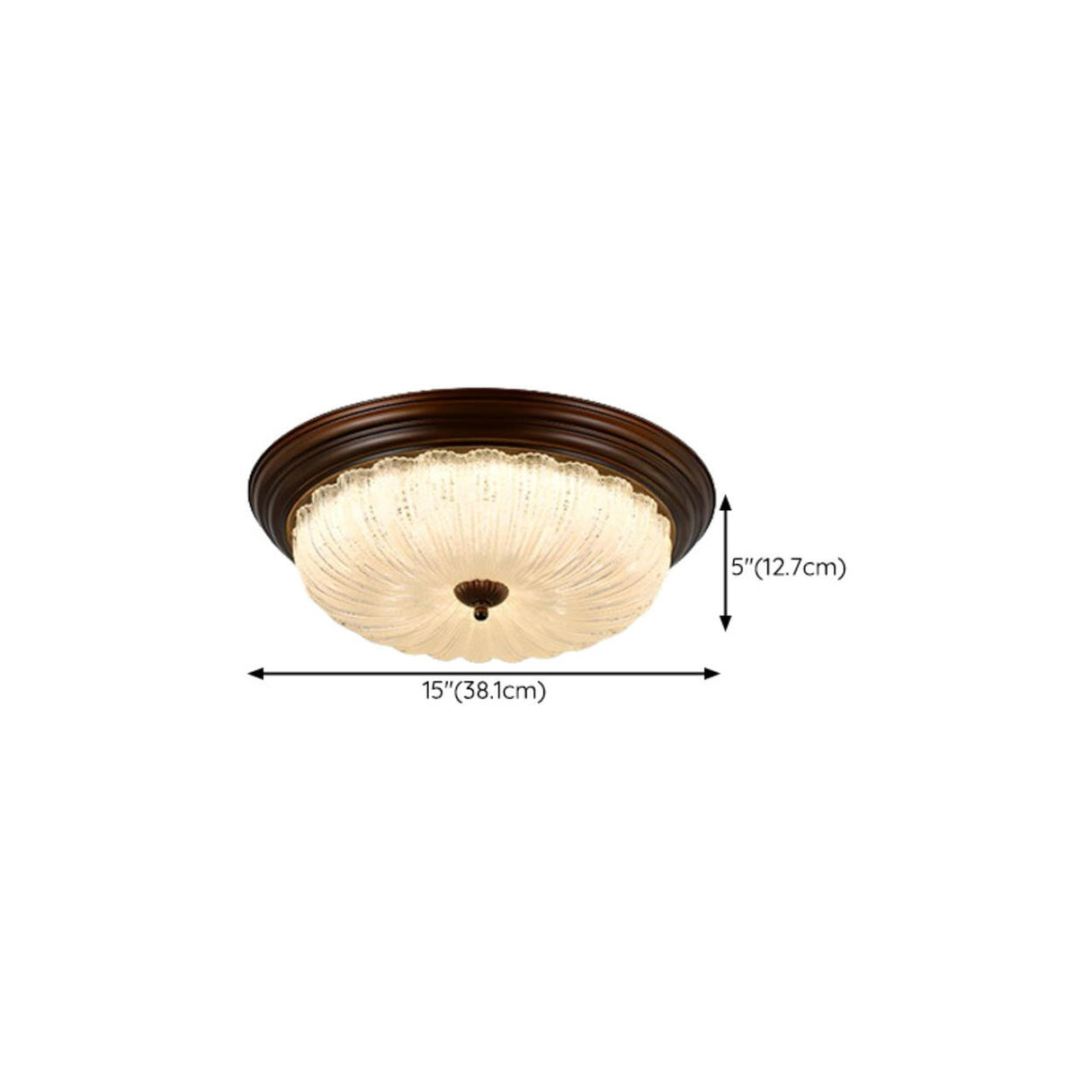 Bedroom Vintage Brown Drum LED Flush Mount Ceiling Lamp 