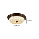 Bedroom Vintage Brown Drum LED Flush Mount Ceiling Lamp Image - 16