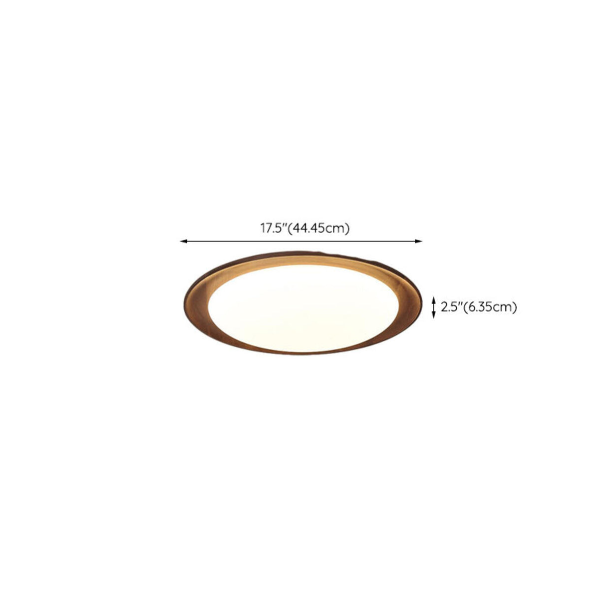 Bedroom Walnut Wood Circular LED Flush Mount Light Image - 13