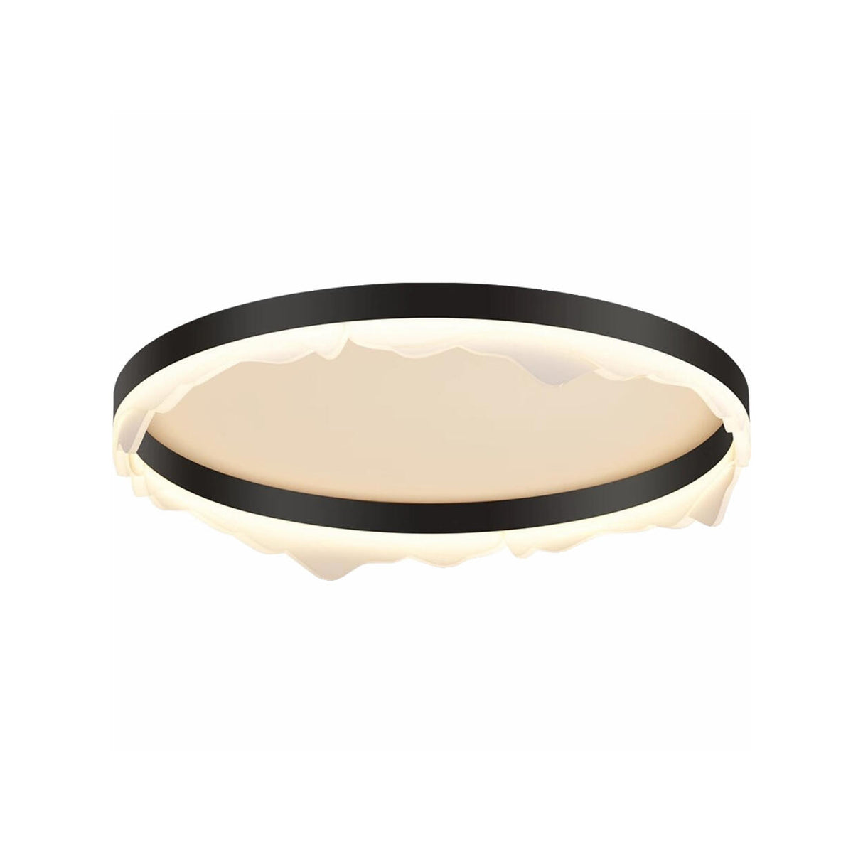 Bedroom Wave Circle Black Flush Mount Ceiling Light Image - 10