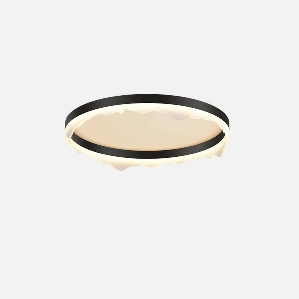 Bedroom Wave Circle Black Flush Mount Ceiling Light Image - 11