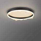 Bedroom Wave Circle Black Flush Mount Ceiling Light Image - 12