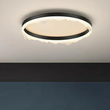 Bedroom Wave Circle Black Flush Mount Ceiling Light Image - 14