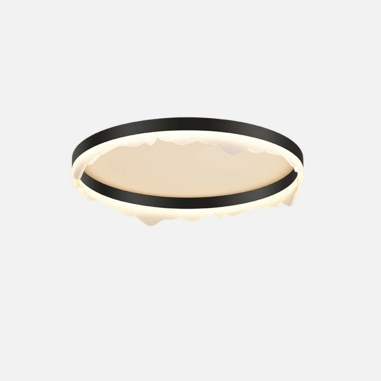 Bedroom Wave Circle Black Flush Mount Ceiling Light Image - 15