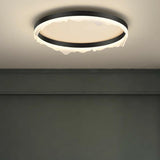 Bedroom Wave Circle Black Flush Mount Ceiling Light Image - 16