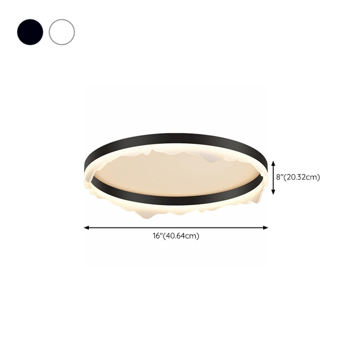 Bedroom Wave Circle Black Flush Mount Ceiling Light 