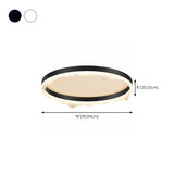 Bedroom Wave Circle Black Flush Mount Ceiling Light #size