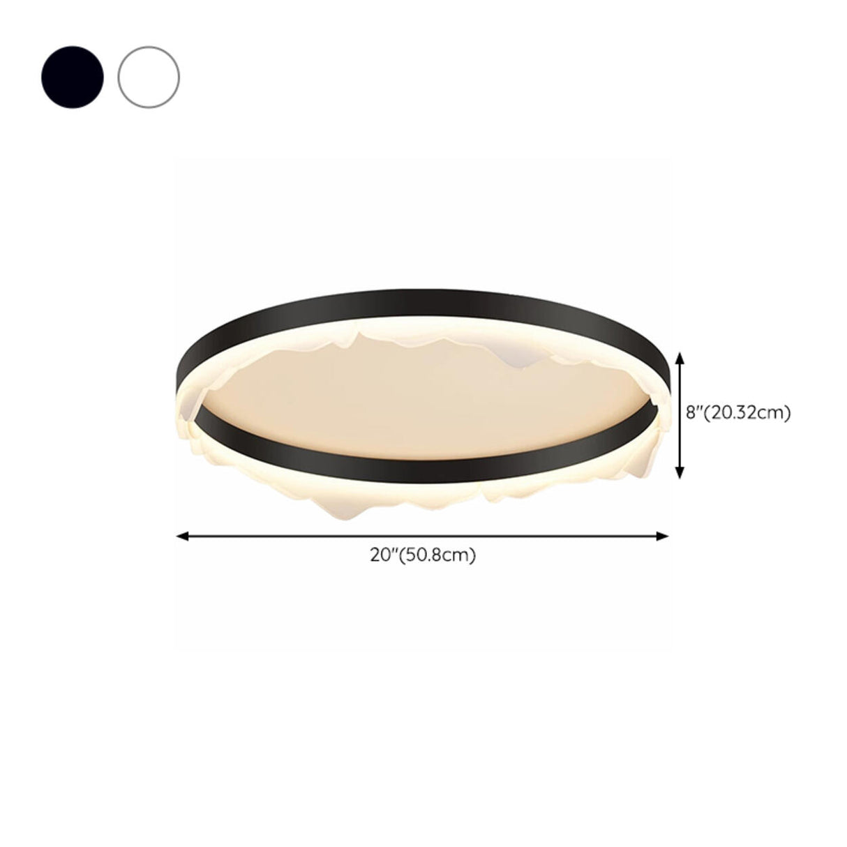 Bedroom Wave Circle Black Flush Mount Ceiling Light Image - 21