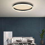 Bedroom Wave Circle Black Flush Mount Ceiling Light Image - 5