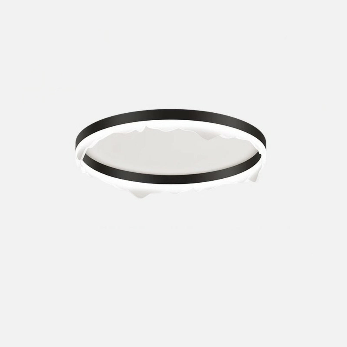 Bedroom Wave Circle Black Flush Mount Ceiling Light Image - 9