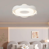 Bedroom Wavy White LED Semi-Flush Mount Ceiling Light Image - 1