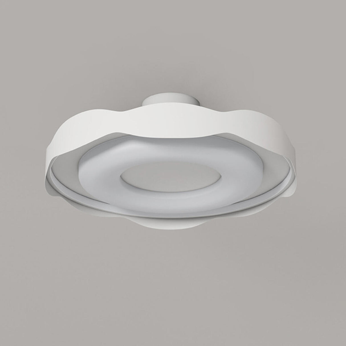 Bedroom Wavy White LED Semi-Flush Mount Ceiling Light Image - 11