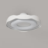 Bedroom Wavy White LED Semi-Flush Mount Ceiling Light Image - 11