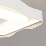 Bedroom Wavy White LED Semi-Flush Mount Ceiling Light Image - 12