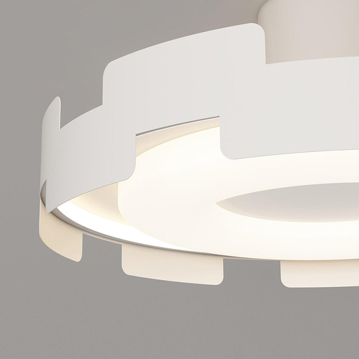 Bedroom Wavy White LED Semi-Flush Mount Ceiling Light Image - 13