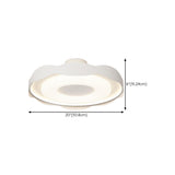 Bedroom Wavy White LED Semi-Flush Mount Ceiling Light #size