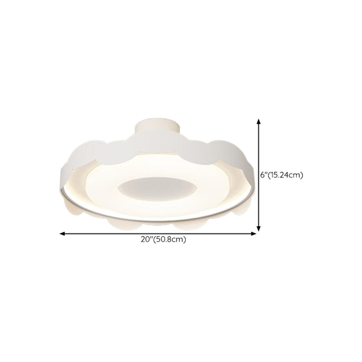 Bedroom Wavy White LED Semi-Flush Mount Ceiling Light Image - 16