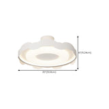 Bedroom Wavy White LED Semi-Flush Mount Ceiling Light Image - 16