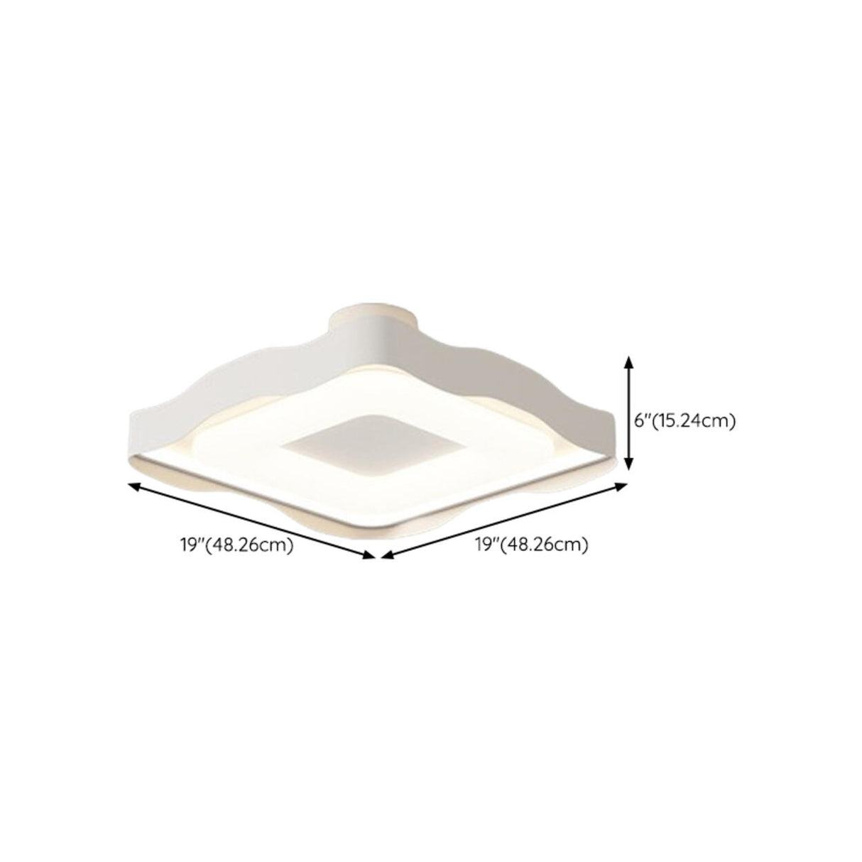 Bedroom Wavy White LED Semi-Flush Mount Ceiling Light Image - 17