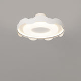 Bedroom Wavy White LED Semi-Flush Mount Ceiling Light Image - 2