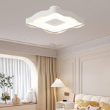 Bedroom Wavy White LED Semi-Flush Mount Ceiling Light Image - 4