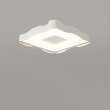 Bedroom Wavy White LED Semi-Flush Mount Ceiling Light Image - 5