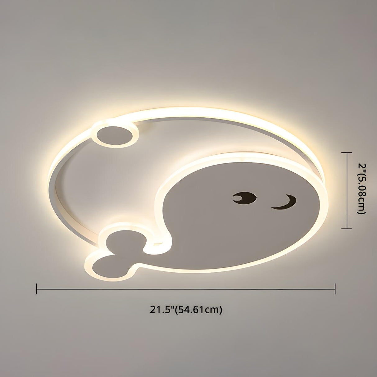 Bedroom Whale Dimmable LED Flush Mount Ceiling Light 