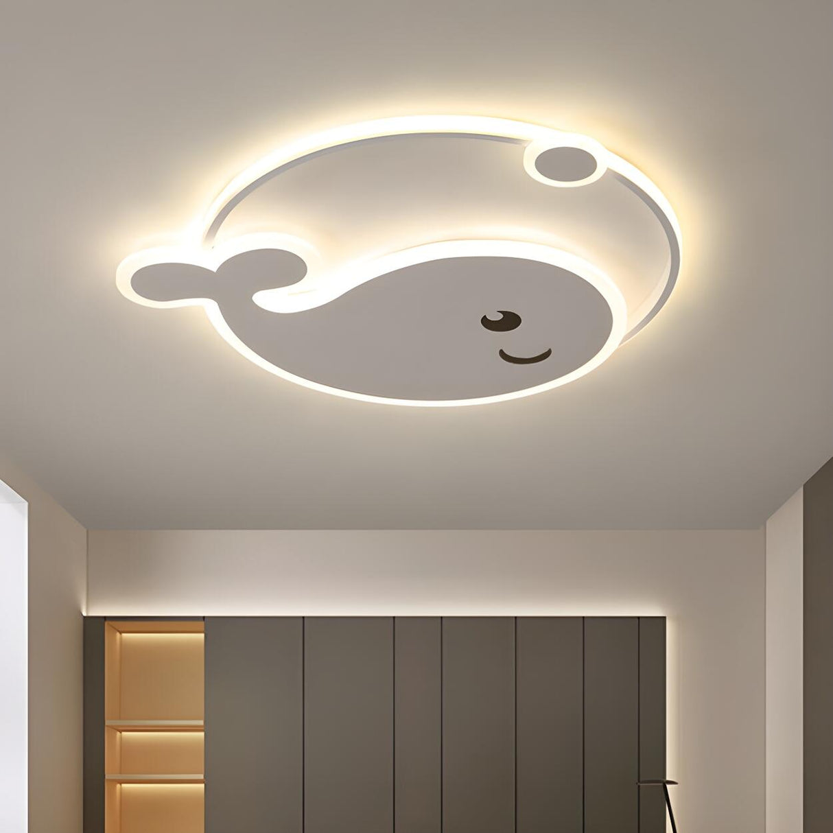 Bedroom Whale Dimmable LED Flush Mount Ceiling Light Image - 4