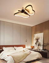 Bedroom Whimsical Gold Butterfly LED Flush Mount Light Image - 10