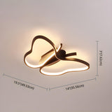 Bedroom Whimsical Gold Butterfly LED Flush Mount Light #size