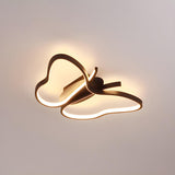 Bedroom Whimsical Gold Butterfly LED Flush Mount Light Image - 2