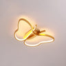 Bedroom Whimsical Gold Butterfly LED Flush Mount Light Image - 3