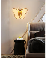 Bedroom Whimsical Gold Butterfly LED Flush Mount Light Image - 8