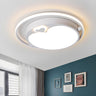 Bedroom White Apple-Shaped Small LED Flush Mount Light Image - 1