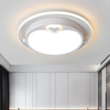 Bedroom White Apple-Shaped Small LED Flush Mount Light Image - 2