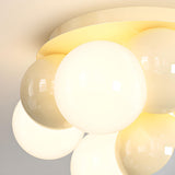 Bedroom White Bubble Sphere Semi-Flush Mount Light Image - 10