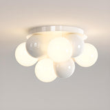 Bedroom White Bubble Sphere Semi-Flush Mount Light Image - 6