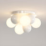 Bedroom White Bubble Sphere Semi-Flush Mount Light Image - 6