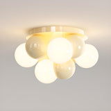 Bedroom White Bubble Sphere Semi-Flush Mount Light Image - 7